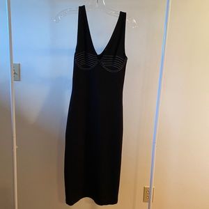 Zara Truf Small Black Embroidered Dress